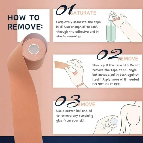 Boob Tape, Boobtape for Breast Lift, Bra Tape for Strapless Dress - Picture 5 of 10